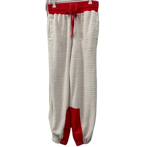 Free People Movement Women's Cuddle Up Jogger Pants Size XS Ivory/Red Comfy EUC - Picture 1 of 10